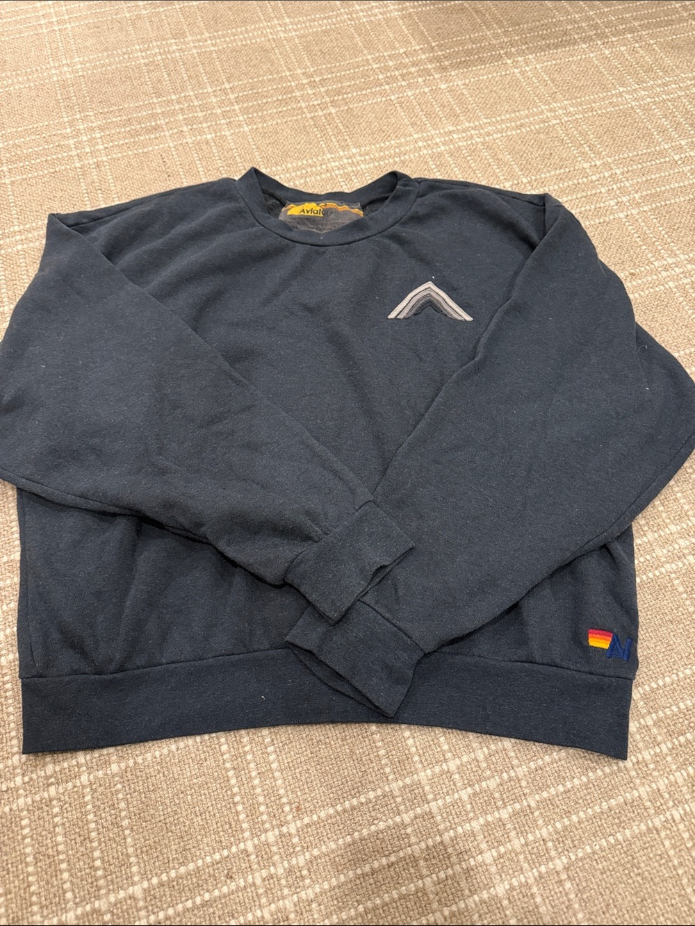 Aviator Nation Navy Crewneck Sweatshirt with Chevron Logo